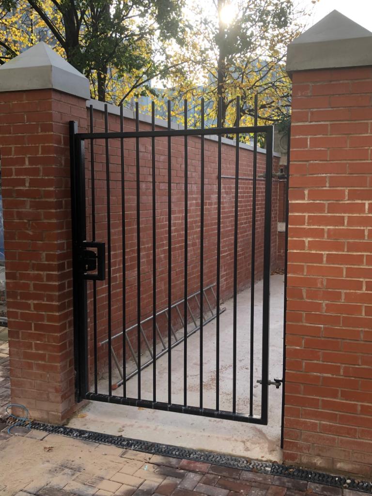 Bespoke Steel Railing Gate at Furness Quays in Salford for a New Apartment Block